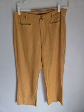 MODCLOTH Mustard Yellow Linen Blend Trousers